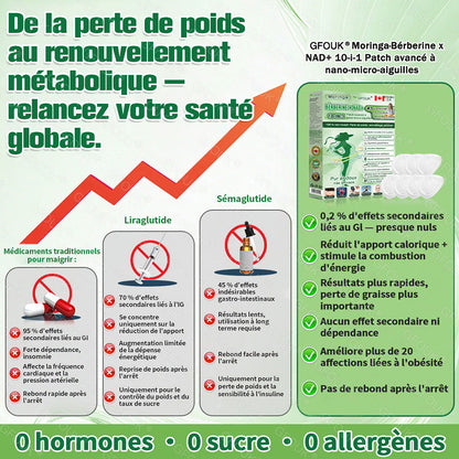 Entièrement repensé 👩‍⚕️| GFOUK® Moringa · Berbérine × NAD+ Timbre de nano-micro-aiguilles avancé 10 en 1 |🐧 Appuyé par la science | Formule 10 en 1 | Résultats en 7 jours 🥕